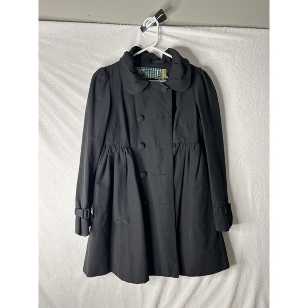 Black Ruffle Collar Coat Medium formal black tie fall Women's Jacket Cute Coat!